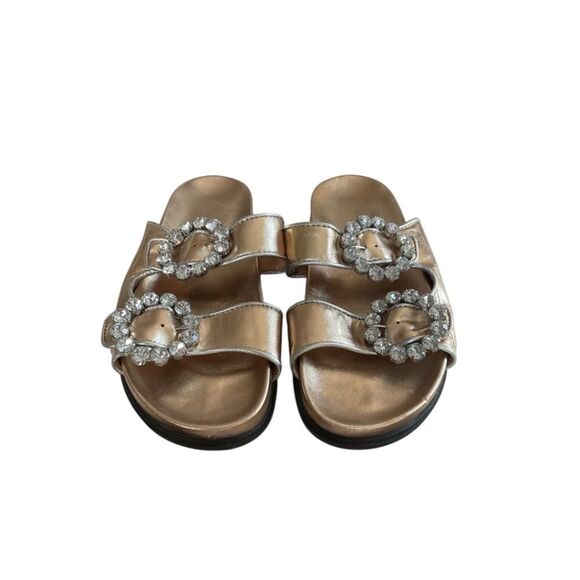 SCHUTZ Ariel Crystal Buckle Slide Sandals - Picture 3 of 9